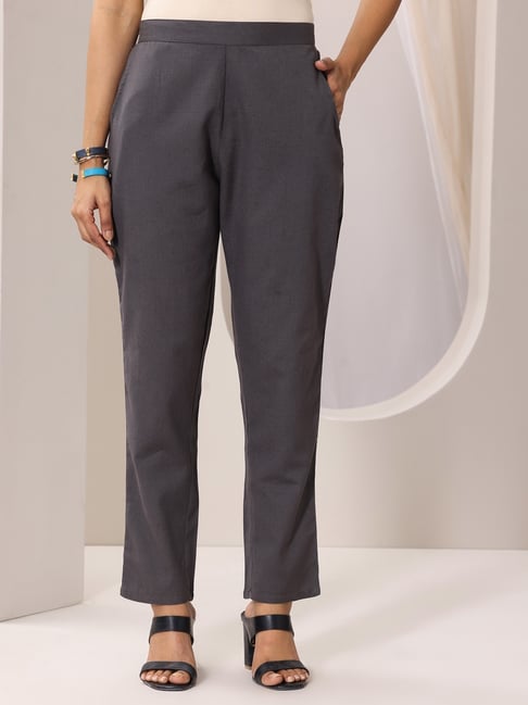 Libas Grey Plain Trousers