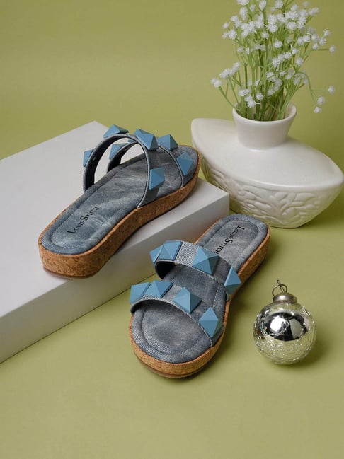 Louis Stitch Women's Blue Casual Wedges-picture-17