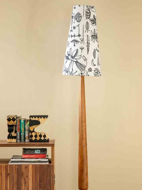 Freedom Tree Printed Multi-Color Acacia Wood Floor Lamp