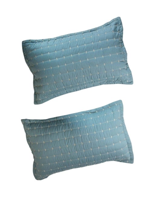 Freedom Tree Quilted Green Polyester Pillow Covers Set of 2