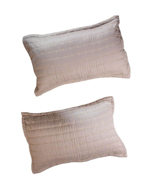 Freedom Tree Quilted Silver Polyester Pillow Covers Set of 2