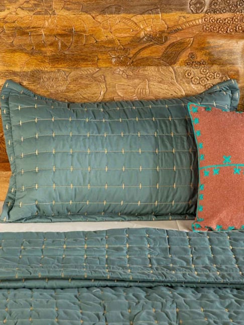 Freedom Tree Ocean Green Polyester Bedcover