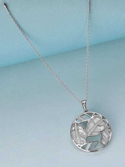 Mia by Tanishq 925 Silver Mother of Pearl Charming Silver Pendant