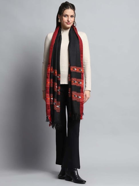 Monte Carlo Black Printed Regular Fit Stole-image-33