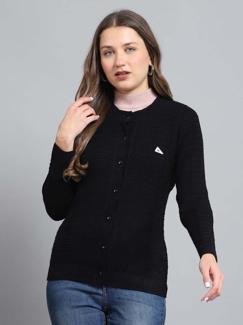 Monte Carlo Black Self Regular Fit Cardigan-picture-35