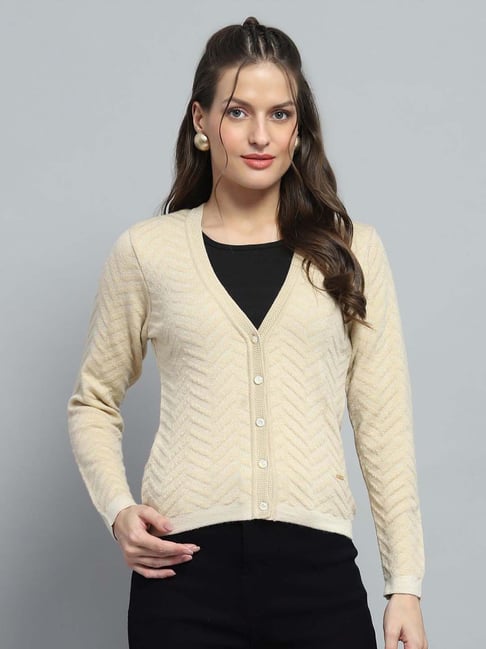 Monte Carlo Cream Self Regular Fit Cardigan-picture-13