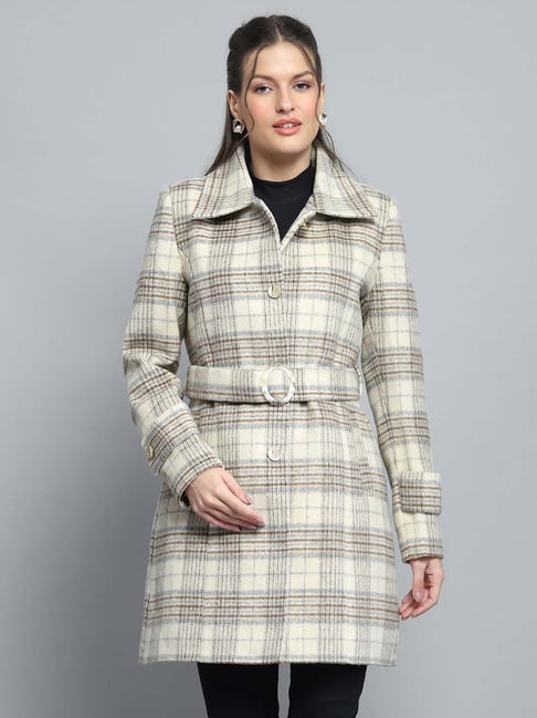 Monte Carlo Beige Checks Regular Fit Jacket-picture-25