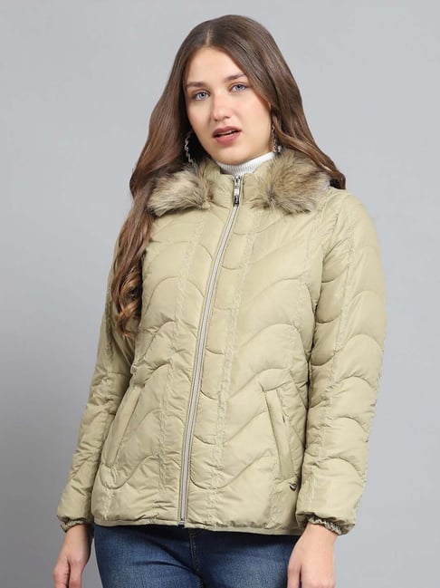 monte carlo green quilted regular fit jacket