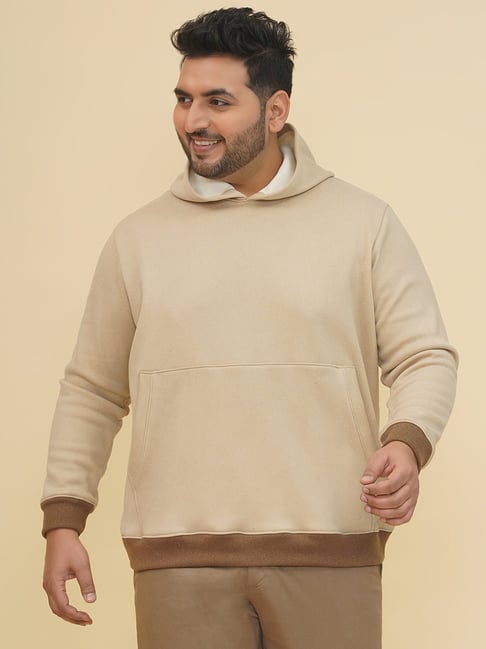 John Pride Beige Fleece Hooded Sweatshirt-picture-30