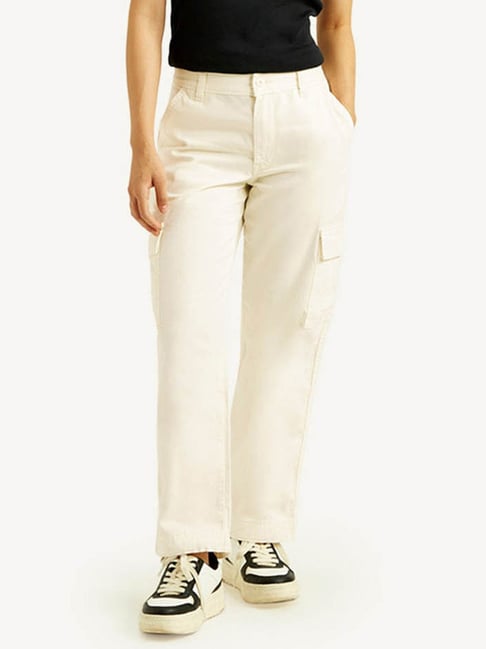 Levi's Women's Mid Rise 94 Baggy Fit Cream Jeans-picture-11