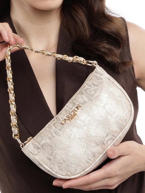 Carlton London Beige Raffaella Animal Effect Medium Shoulder Bag