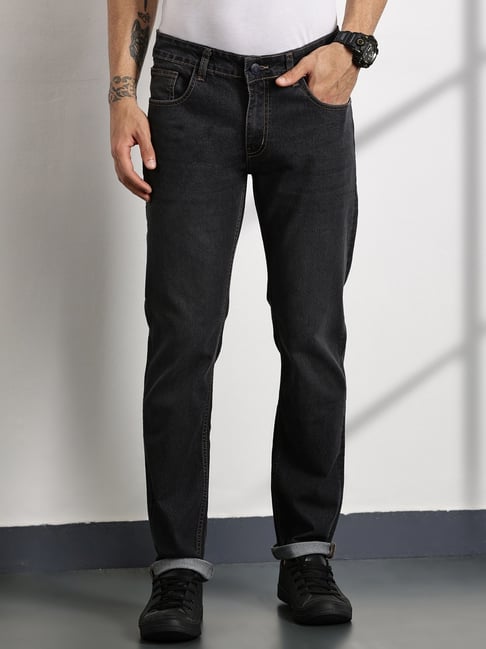 Thomas Scott Grey Cotton Slim Fit Jeans-picture-33