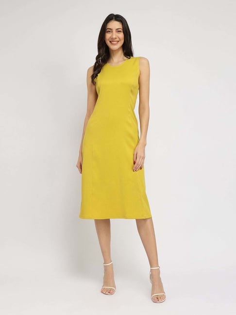 yellow long dress with sleeves Monni Yellow Maxi Dress - US 14
