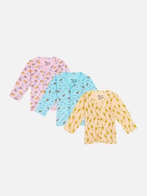 Bodycare Baby Assorted Regular Fit Full Sleeves Front Open Thermal Top - Pack Of 3