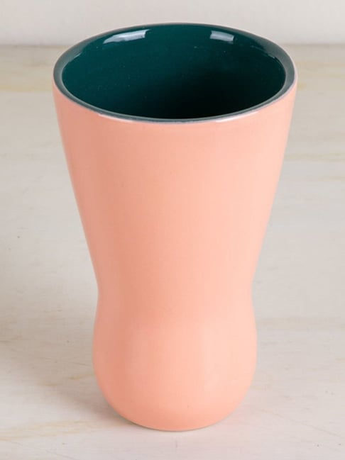 Freedom Tree Glass Pink & Teal Ceramic Vase