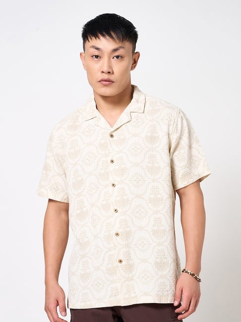 7 Alt By Pantaloons Yellow Relaxed Fit Printed Shirt-picture-17