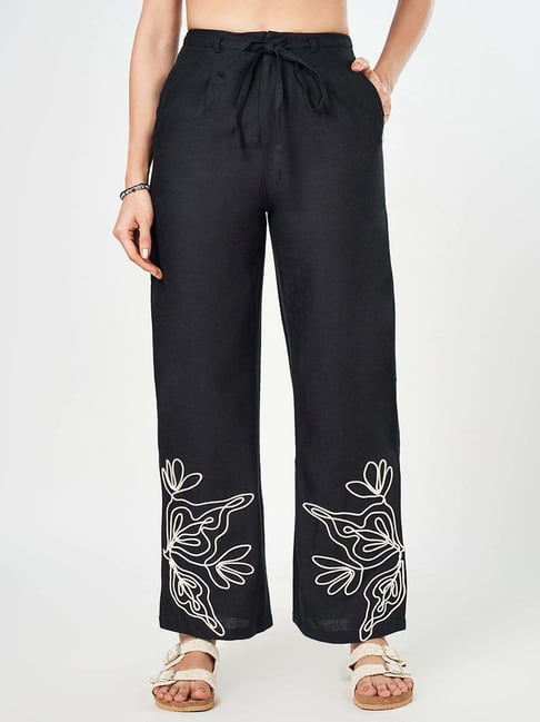 Honey By Pantaloons Jet Black Regular Fit Pants-picture-23