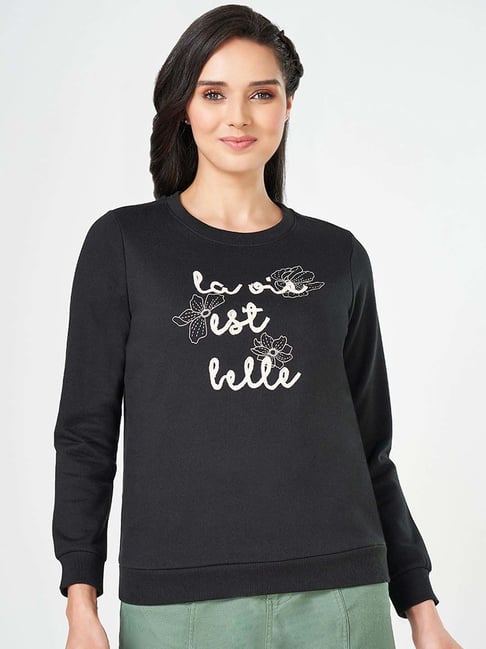 Honey By Pantaloons Moonless Night Cotton Relaxed Fit Sweatshirt