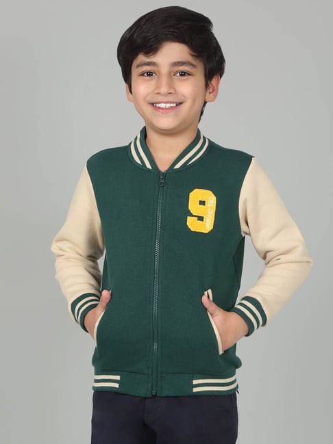 Cantabil Boy's Green Printed Mock Neck Full Sleeves Casual Sweatshirt-picture-42