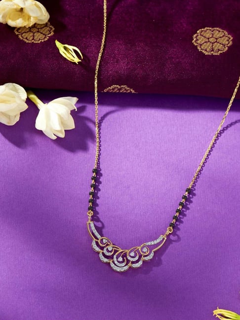 P.N.Gadgil Jewellers 18 KT Yellow Gold & Diamond Modern Mangalsutra For Woman