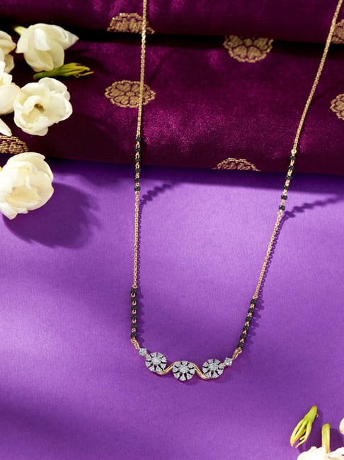 Buy Jewellers 18 KT Gold Diamond Mangalsutra For