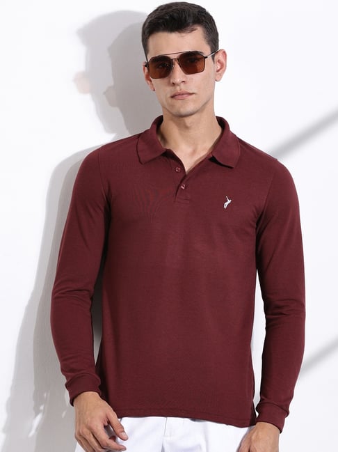 Thomas Scott Maroon Regular Fit Polo T-Shirt-picture-10
