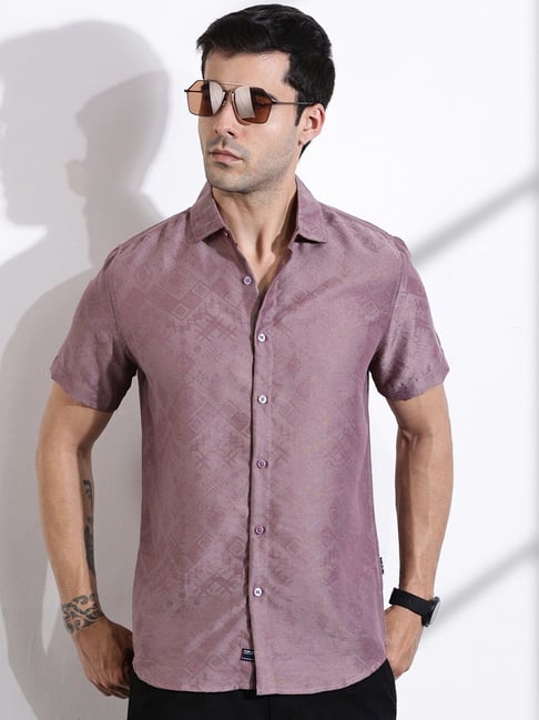 Thomas Scott Pink Slim Fit Printed Shirt-picture-30