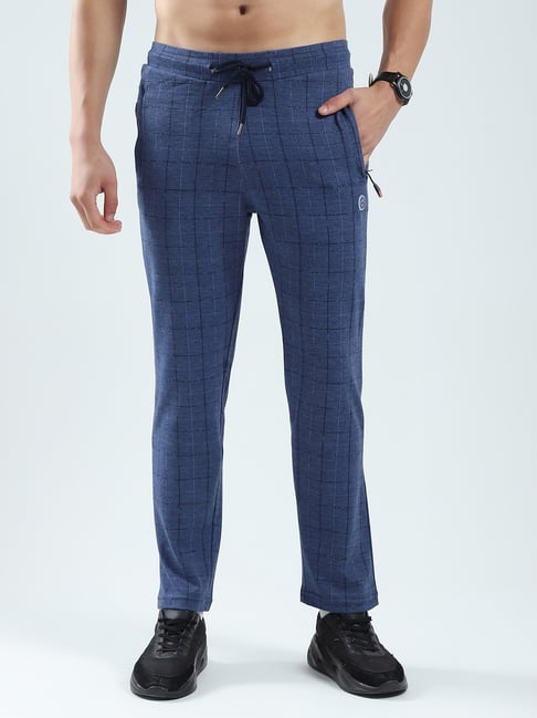 Monte Carlo Blue Regular Fit Checks Trackpants-picture-30