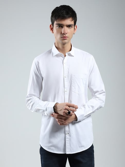 Monte Carlo White Cotton Regular Fit Shirt-picture-16