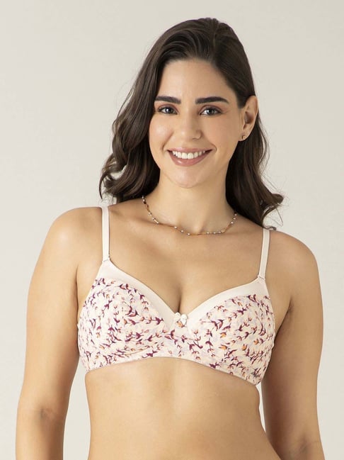 Amante Pink Floral Print Bra