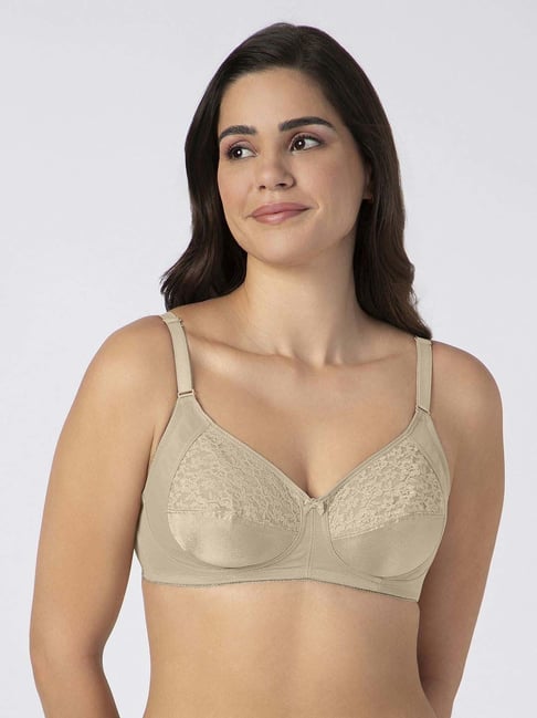 Amante Beige Embroidered Bra