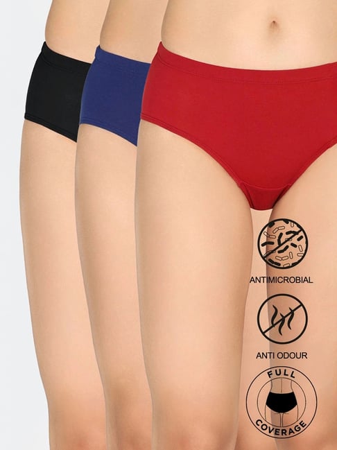 Zivame Red Solid Panties (Pack of 3)