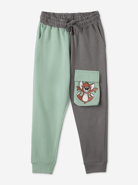 The Souled Store Boys Green Tom & Jerry Toasted Cotton Joggers-picture-23