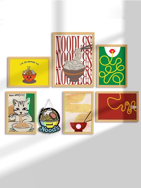 Art Street Multicolour Synthetic Wood Kitchen Art Wall Art - Set of 7-picture-30