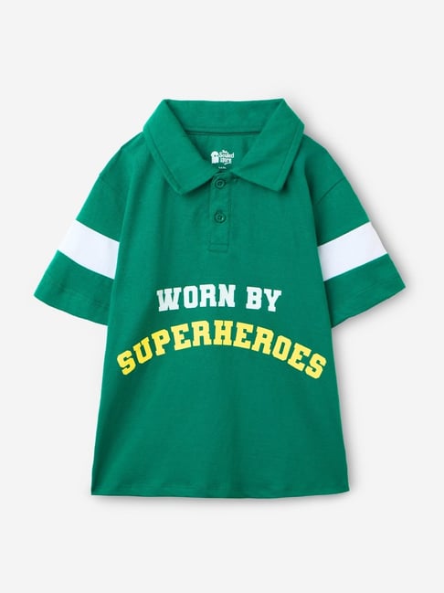 The Souled Store Boys Green TSS Originals Superhero Boys Cotton Polo T-Shirt-picture-24