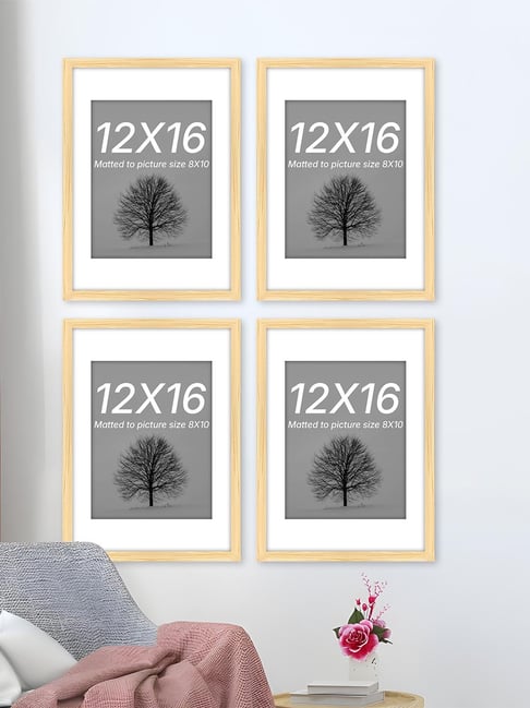 Art Street Synthetic Wood Beige Document Photo Frame (12 x 16 Inch) Set  of