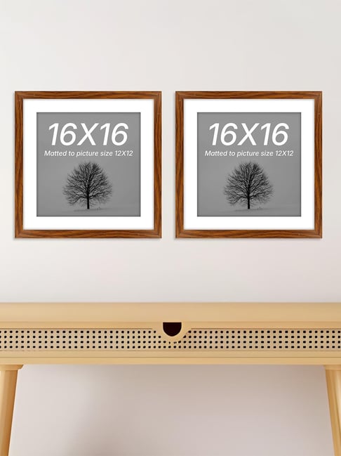 Art Street Synthetic Wood Brown Document Photo Frame (16 x 16 Inch) Set  of
