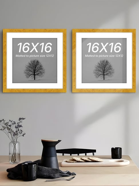 Art Street Synthetic Wood Gold Document Photo Frame (16 x 16 Inch) - Set of 2-picture-13