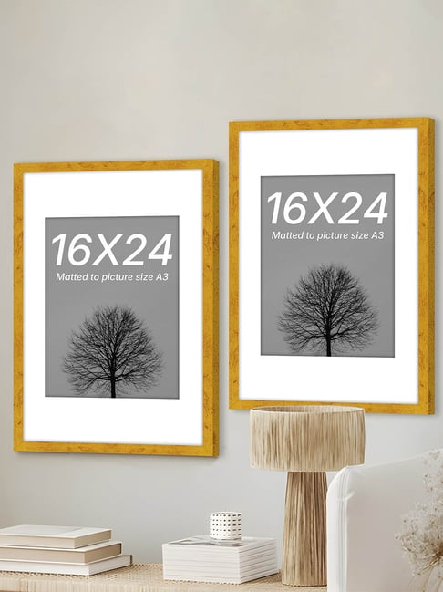 Art Street Synthetic Wood Gold Document Photo Frame (16 x 24 Inch) - Set of 2-picture-14