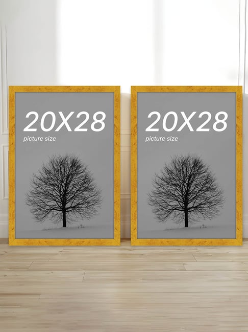 Art Street Synthetic Wood Gold Document Photo Frame (20 x 28 Inch) - Set of 2-picture-17