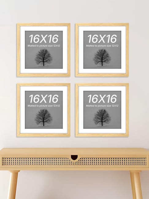 Art Street Synthetic Wood Beige Document Photo Frame (16 x 16 Inch) - Set of 4-picture-32