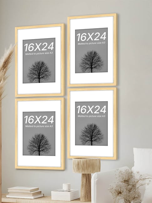 Art Street Synthetic Wood Beige Document Photo Frame (16 x 24 Inch) - Set of 4-picture-19