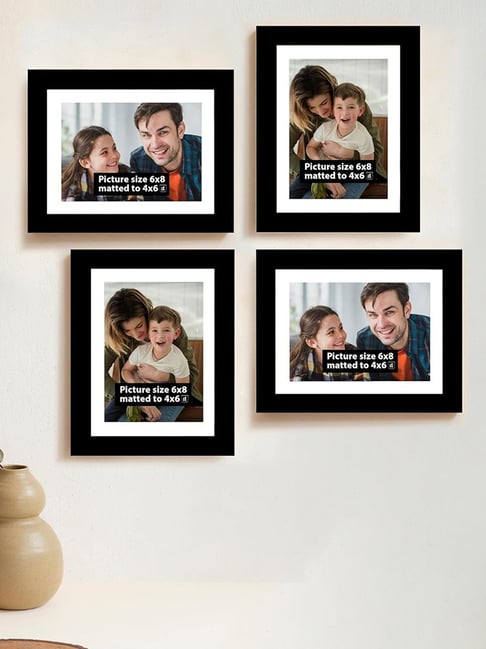 Buy Art Street Black Photo Frame (6 x 8 Inch) - Set of 4 at Best