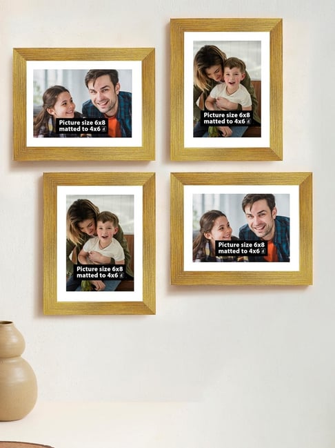 Art Street Synthetic Wood Gold Photo Frame (6 x 8 Inch) - Set of 4-picture-34