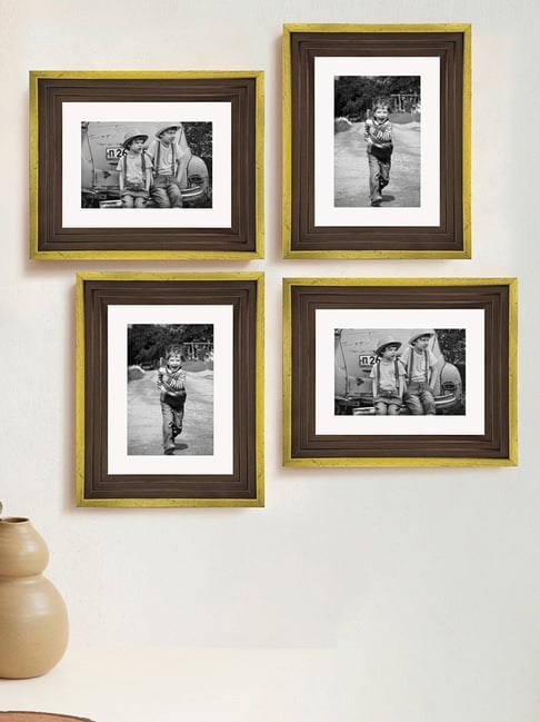 Art Street Synthetic Wood Gold Photo Frame (6 x 8 Inch) - Set of 4-picture-35