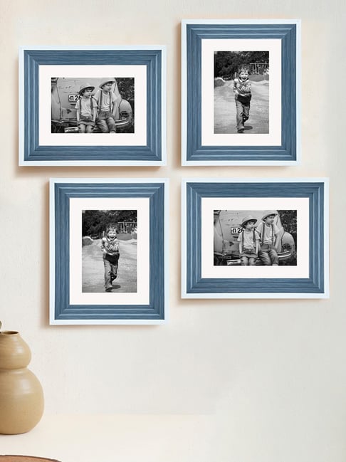 Art Street Synthetic Wood Blue Photo Frame (6 x 8 Inch) - Set of 4