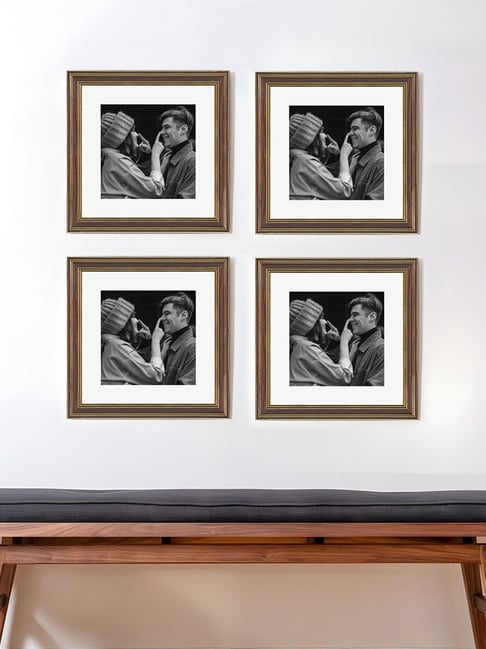 Art Street Synthetic Wood Brown Photo Frame (12 x 12 Inch) - Set of 4