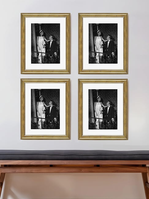 Art Street Synthetic Wood Gold Photo Frame (12 x 16 Inch) - Set of 4-picture-28