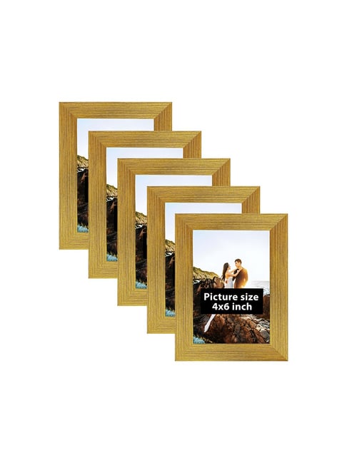 Art Street Synthetic Wood Gold Photo Frame (4 x 6 Inch) - Set of 5-picture-29