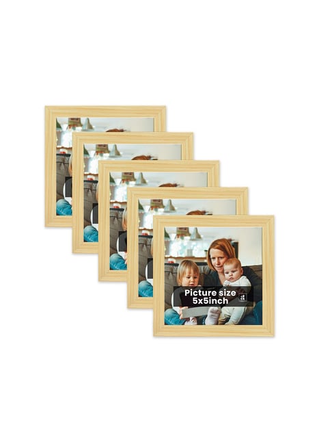 Art Street Synthetic Wood Beige Photo Frame (5 x 5 Inch) - Set of 5-picture-14